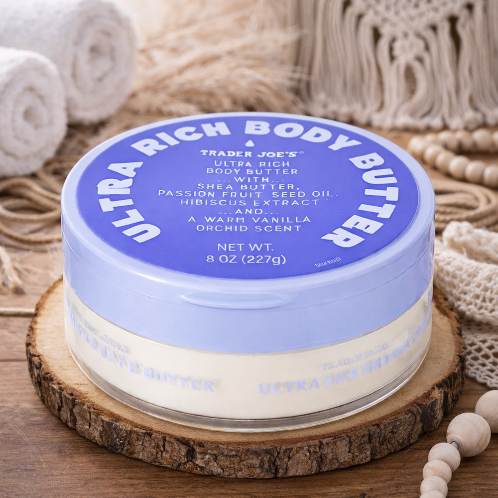 Trader Joe's Ultra Rich Body Butter With Warm Vanilla Orchid Scent 8 OZ Sealed